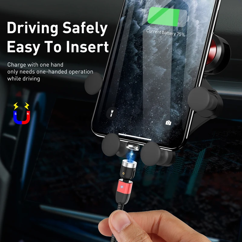 Lovebay 2M كابل USB مغناطيسي مايكرو usb نوع C شاحن كابل الهاتف المحمول الحبل 360o + 180o دوران شحن سريع آيفون 11