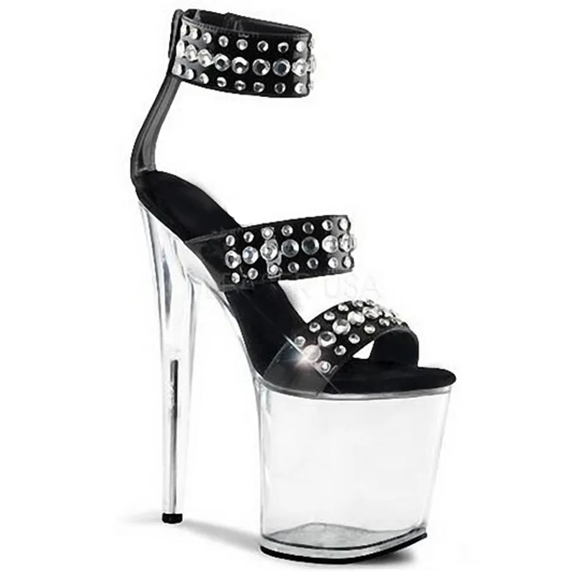 Rivet vamp decoration model table stage shoes/high thin heels 20cm sandals/crystal pole dancing, dancing shoes