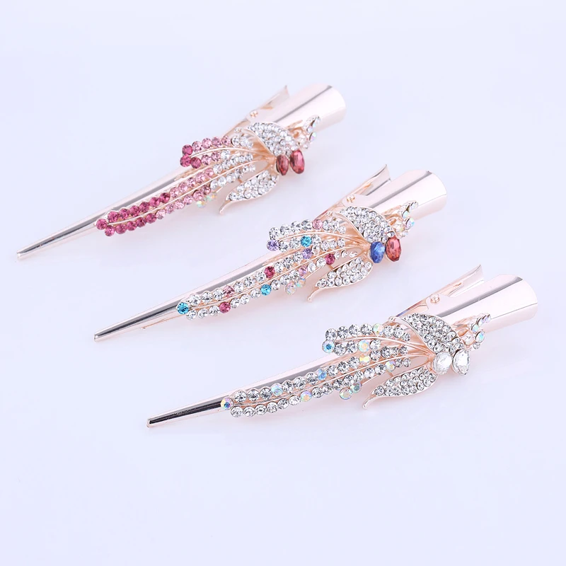 مشبك شعر معدني مذهل للنساء ، مشبك شعر كريستالي ، مشبك شعر من نوع Ibc ، إكسسوارات شعر