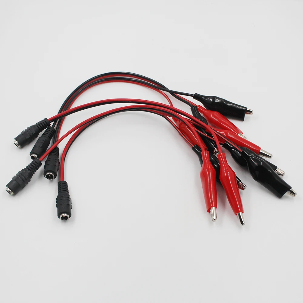 Input 5.5*2.1mm Plug Red Black Power Cord Clip Battery Clip 12V 24V 1A 2A Motorcycle Car Battery Clip   25CM