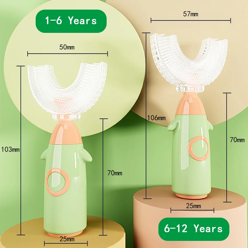 U Child Toothbrush for Children 360 Kids Toothbrush for Kids Silicone Baby Toothbrushes 1-12 Years
