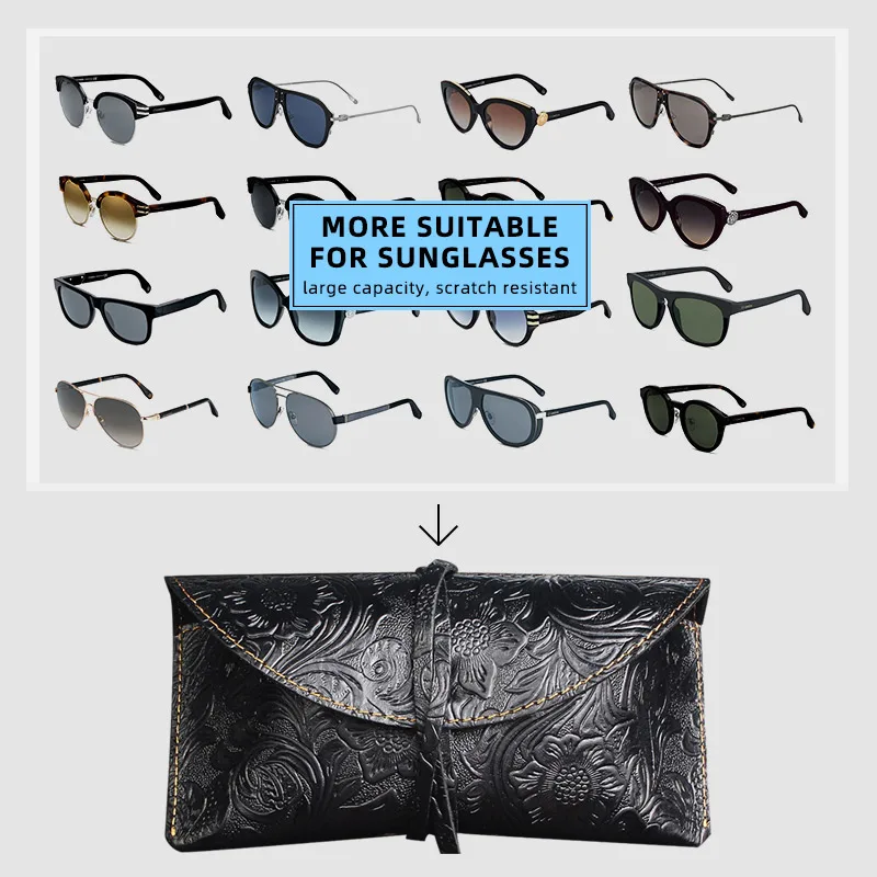 1 pz custodia per occhiali portatile da uomo retrò scatola per occhiali da sole pieghevole in vera pelle porta occhiali scatola per occhiali unisex