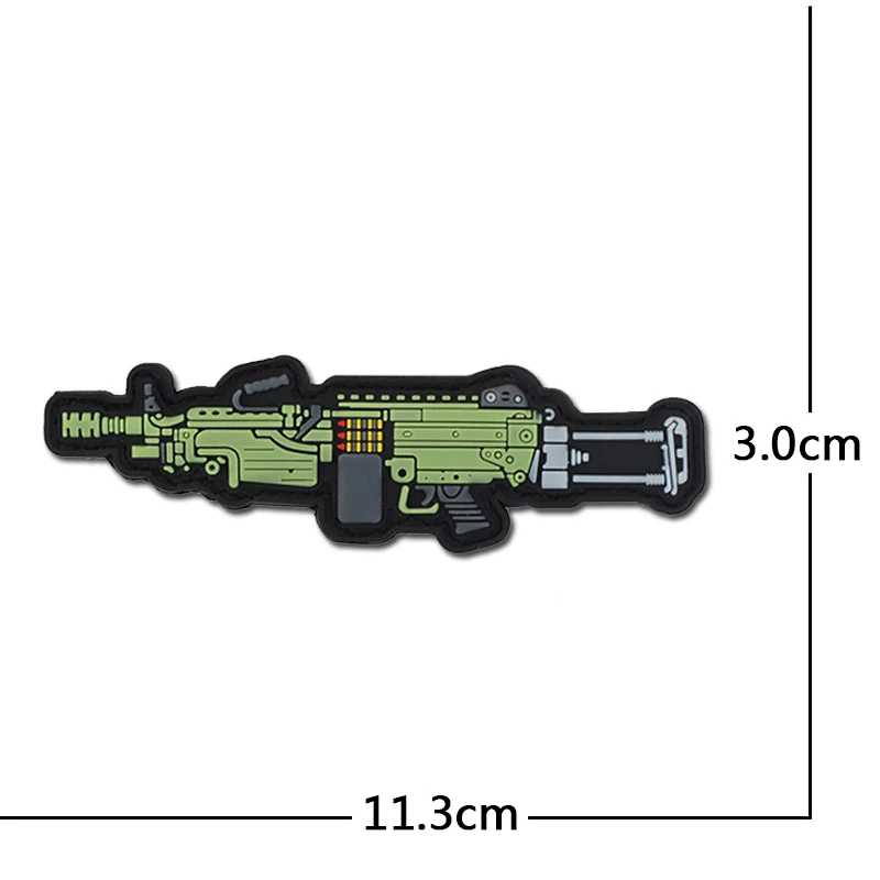 3D PVC Gun Shape Military Patch Fastener Hook Patch Combat Rubber Badges For Clothing Bag Backpack Jackets Drop Shipping