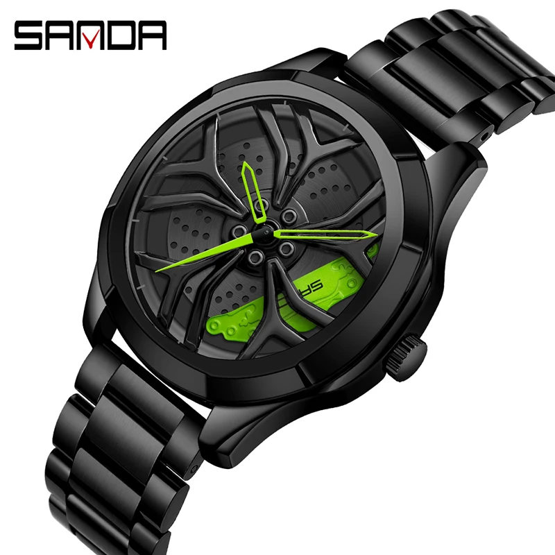 Fashion Men Quartz Watch Luxury Hollowed-out Wheel Watch Original Design Dial Men's Watches Top Brand SANDA Wristwatch Hour