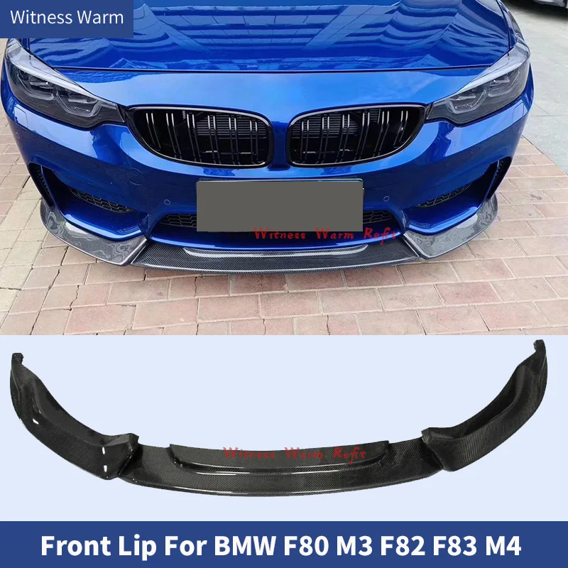 Carbon Fiber Front Bumper Lip Spoiler Splitters for BMW F80 M3 F82 F83 M4 Sedan Coupe Convertible 2014 - 2020