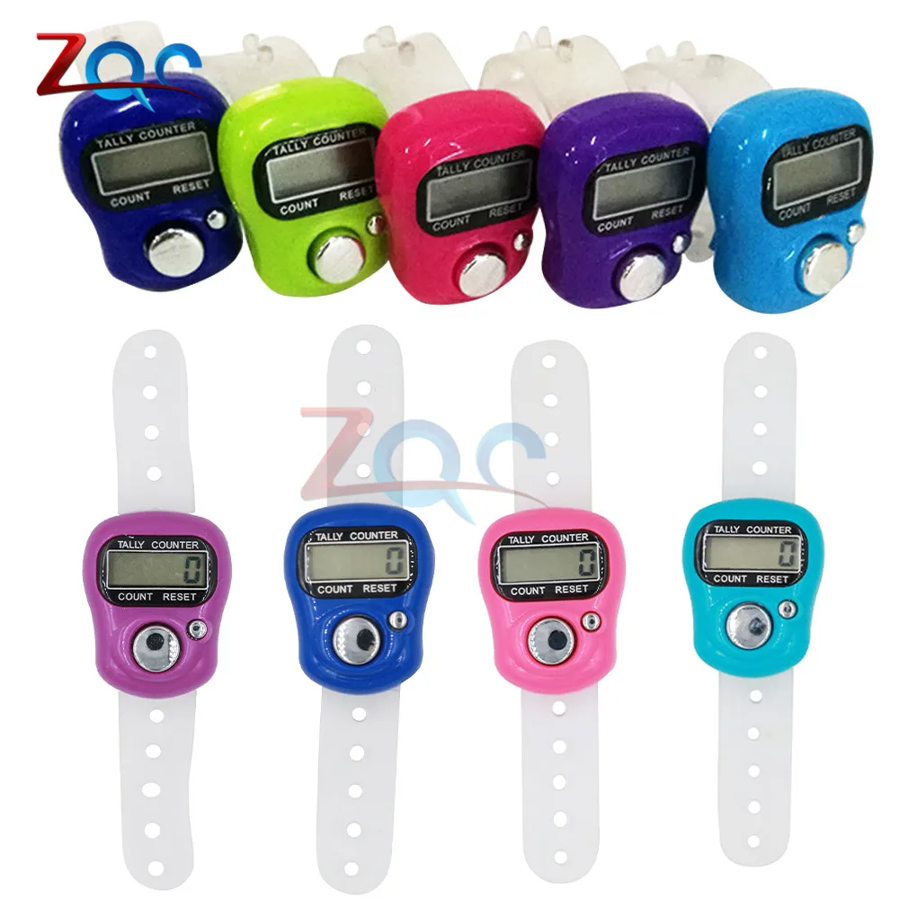 Portable Electronic Digital Counter Mini LCD Hand Held Finger Ring Tally Counter Stitch Marker Plastic Row Counter