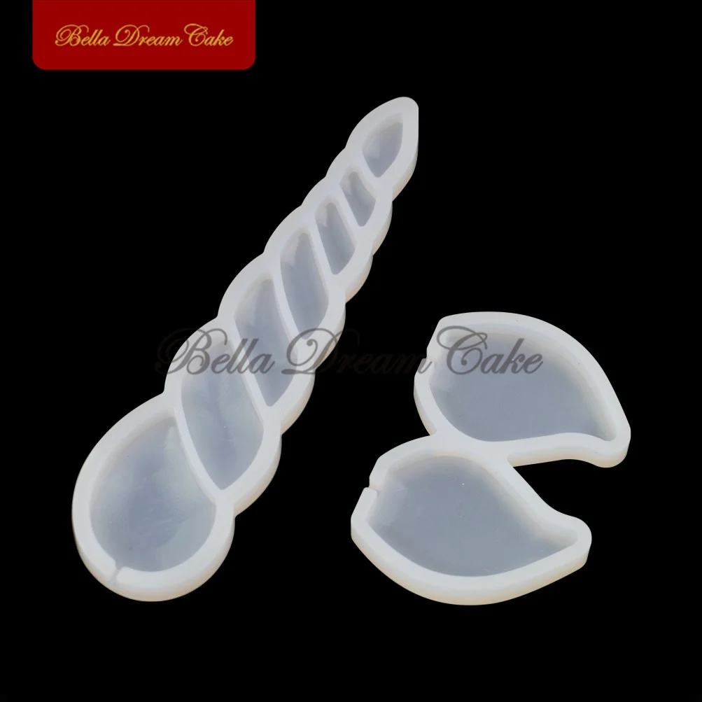 2pcs/set unicorn Ears&Horn Shape Lollipop Silicone Mold DIY Handmade Chocolate Candy Mould Cake Decorating Tool Kitchen Bakeware