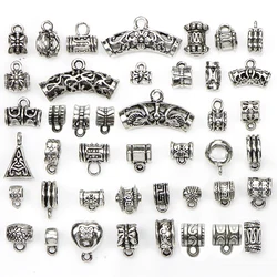 Mixed 10/20pcs Connectors Bail Tube Beads fit Charm Bracelet Pendant Spacer Bead Hanger for DIY Necklace Jewelry Making