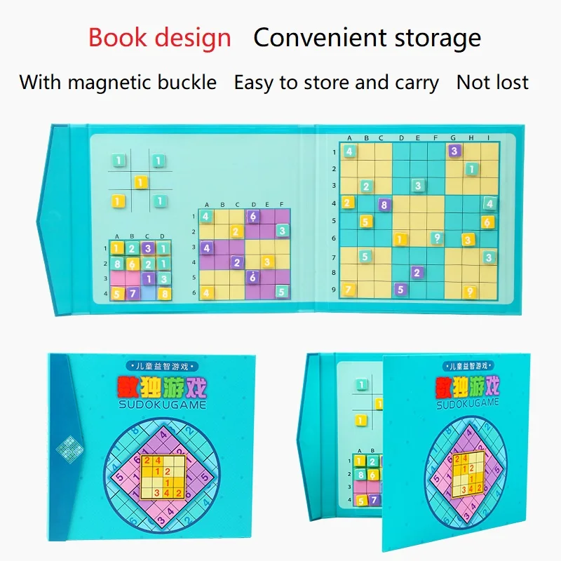 سودوكو 4 في 1 المغناطيسي خشبية سودوكو لعبة كتاب مرحلة ما قبل المدرسة التعلم المبكر للأطفال التعليمية الرياضيات لعبة لغز هدية سودوكو