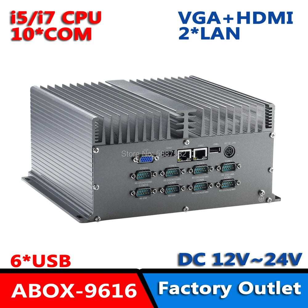 Hỗ Trợ 4 * RS-232,1 * RS-485,5 */422 Công Nghiệp I3 I5 I7 Nhúng Quạt Không Cánh Nhỏ Gọn Các Hệ Thống