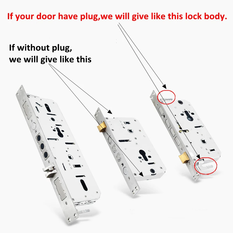 EGFirtor Metal Stainless Steel Electronic Lock Body Fingerprint Lock 240X24MM Square Bolt And Cylindrical Bolt