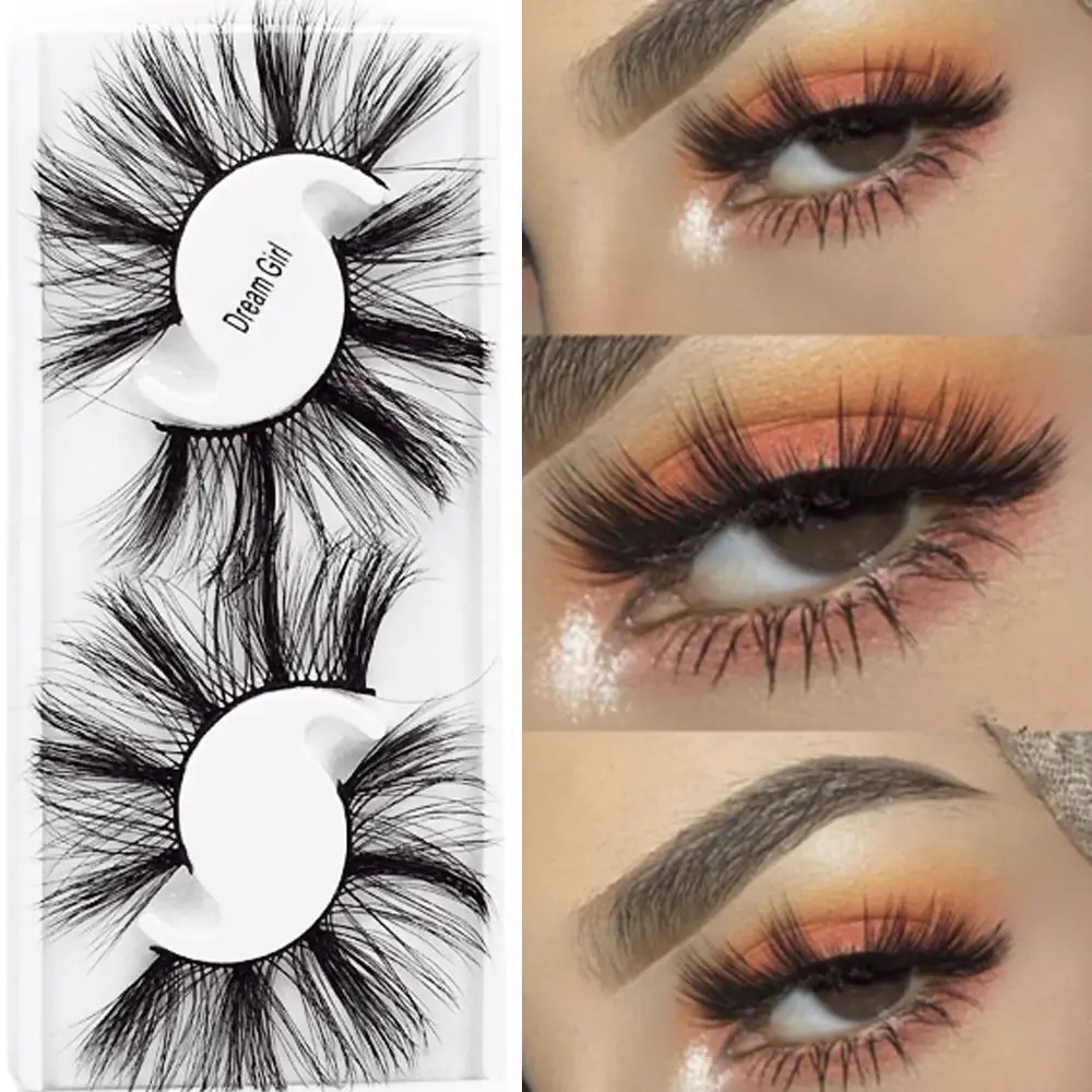 Handgemachte Criss-Cross Wispies Fluff ies Augen Make-up Werkzeuge 25mm Wimpern Wimpern verlängerung 5d Nerz Haar falsche Wimpern