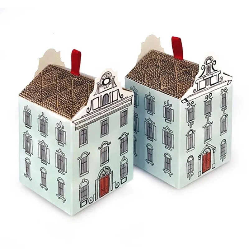 

Creative Small House Style Packaging Gift Box Wedding Party Favor Candy Cookie Boxes Baby Shower Boxes for Packaging