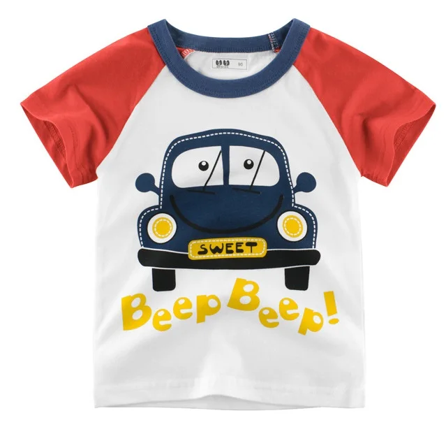 Bambini ragazzi vestiti 100% cotone manica corta t-shirt auto Bus Cartoon abbigliamento per bambini 2 3 4 5 6 7 8 anni abbigliamento estivo per