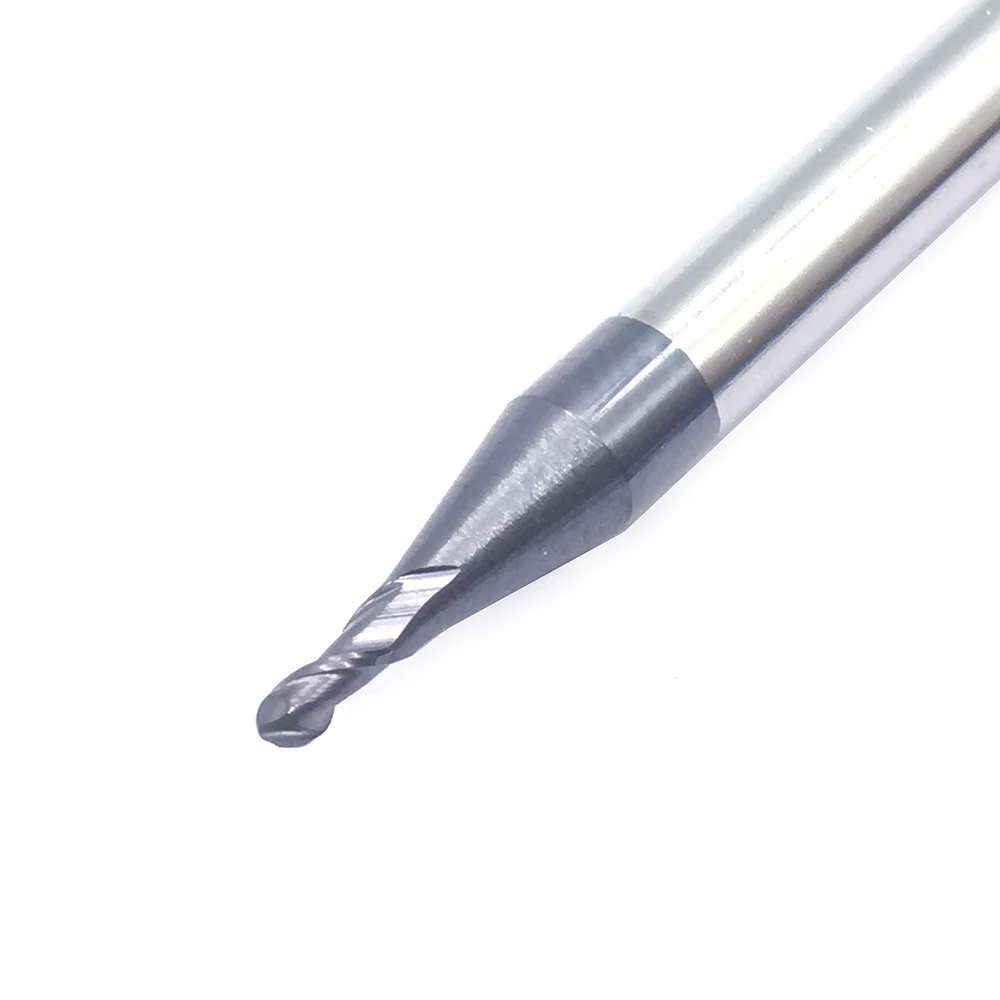 1PC R0.75XD4X50L 2 Seruling CNC Milling Cutter Solid Carbide Bola Hidung HRC50 Baja Tungsten Bola Hidung Akhir Mill Cutting alat