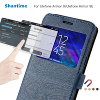 PU Leather Phone Case For Ulefone Armor 9 Flip Case For Ulefone Armor 9E View Window Book Case Soft TPU Silicone Back Cover