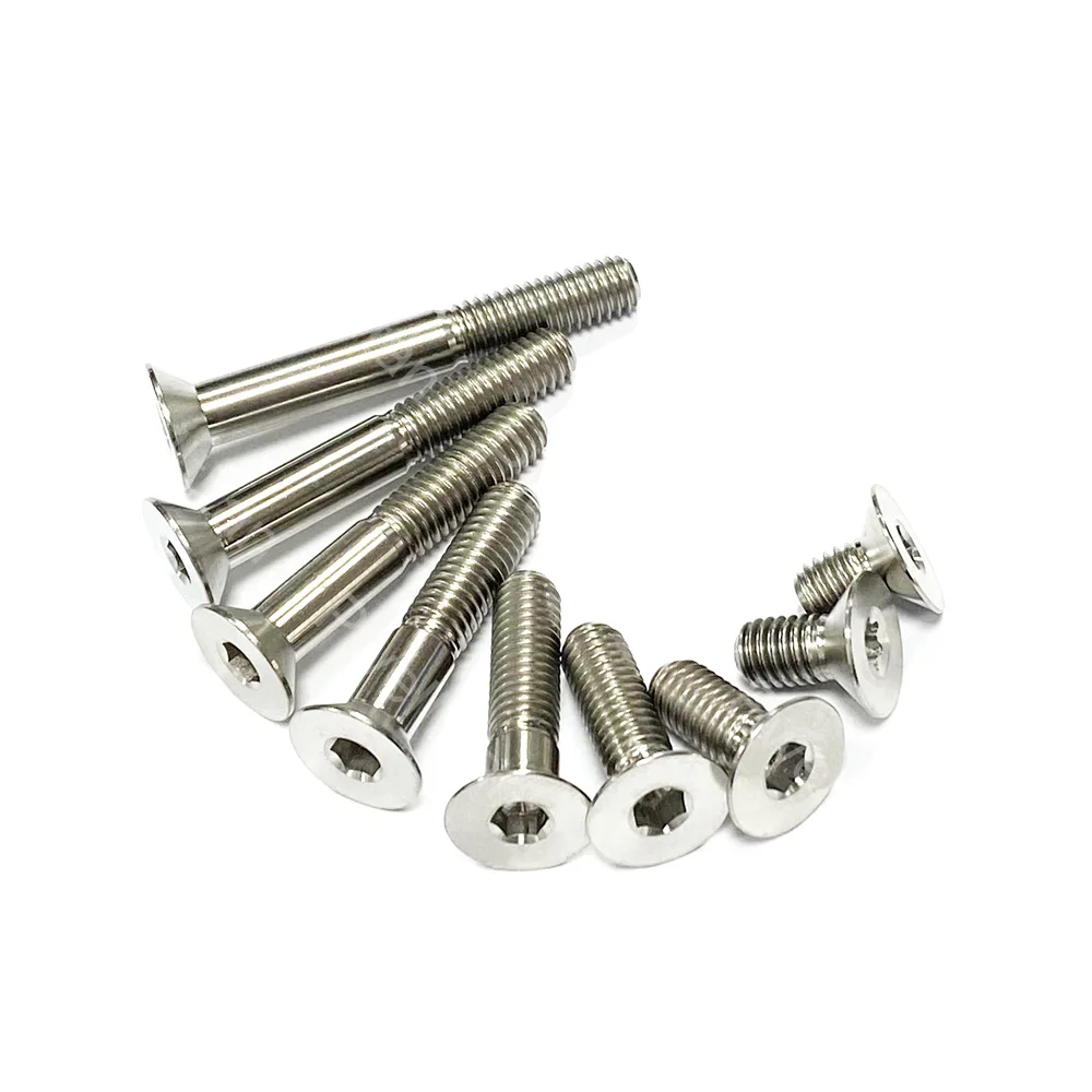 M6 Titanium Alloy Bolt M6 X 10/12/15/20/25/30/35/40/45mm TC4 Grade5 Countersunk Hex Head 1.0 Pitch Bicycle Parts 10 PCS