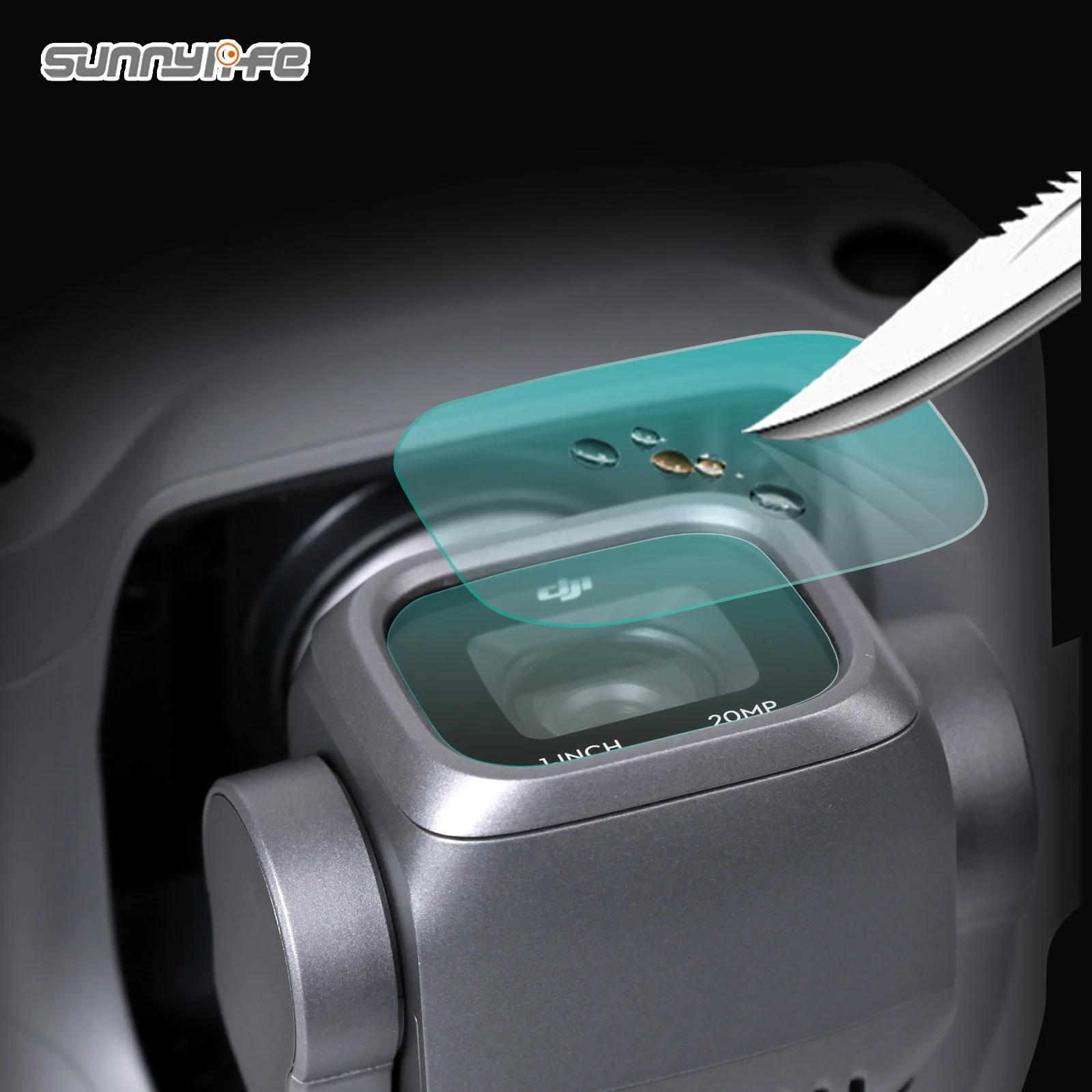 Sunnylife 2 Bộ Máy Ảnh Ống Kính Bảo Vệ Bộ Phim HD Kính Cường Lực Phim Bảo Vệ Ống Kính Cho DJI Air 2 S