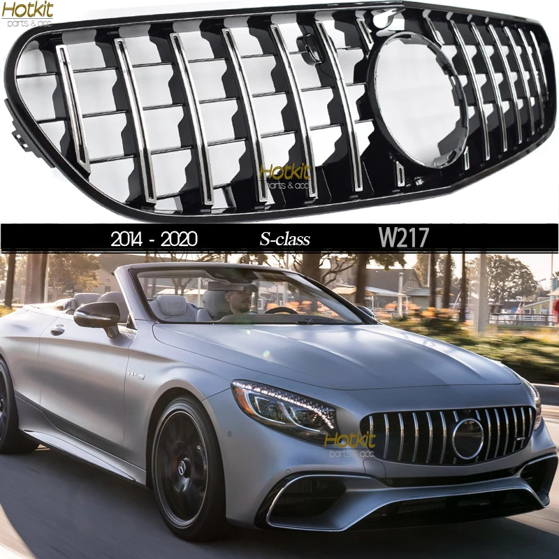 GTR Bumper Grille Replacement Radiator Grill Panamericana for Mercedes W217 S Class Coupe C217 A217 Cabrio 2014 - 2020 S350 S450