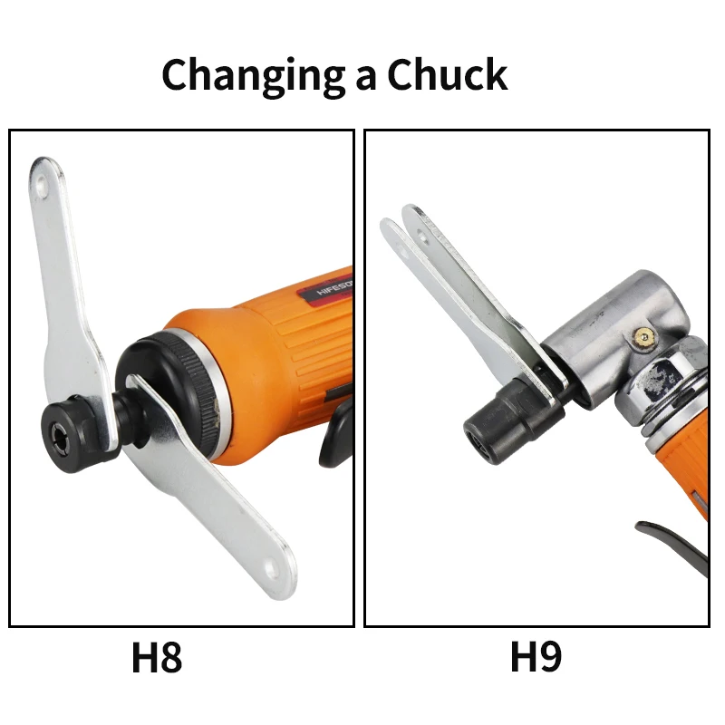 H6/H8/ H9 Air Pneumatic Carved Mill Straight Type 90 ° Buffing Machine Powerful And High Speed Carved Mill