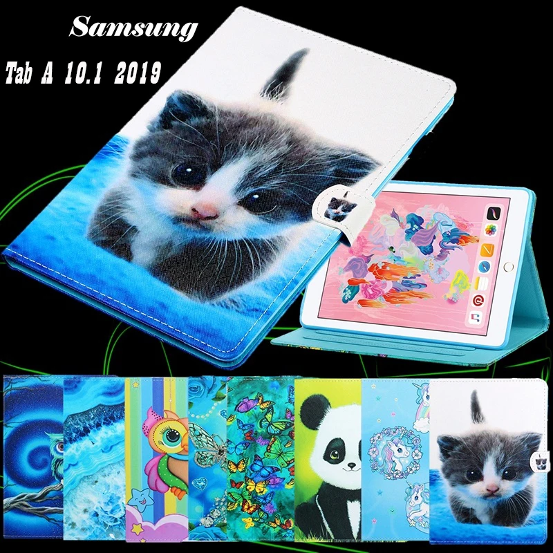 Fashion Flip Stand with Card Slots Protector Case Cover for Samsung Tab A 10.1 2019 T510