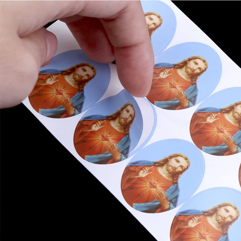 50pcs Oval Religious Catholic Saint Mary Sticker Accessories
