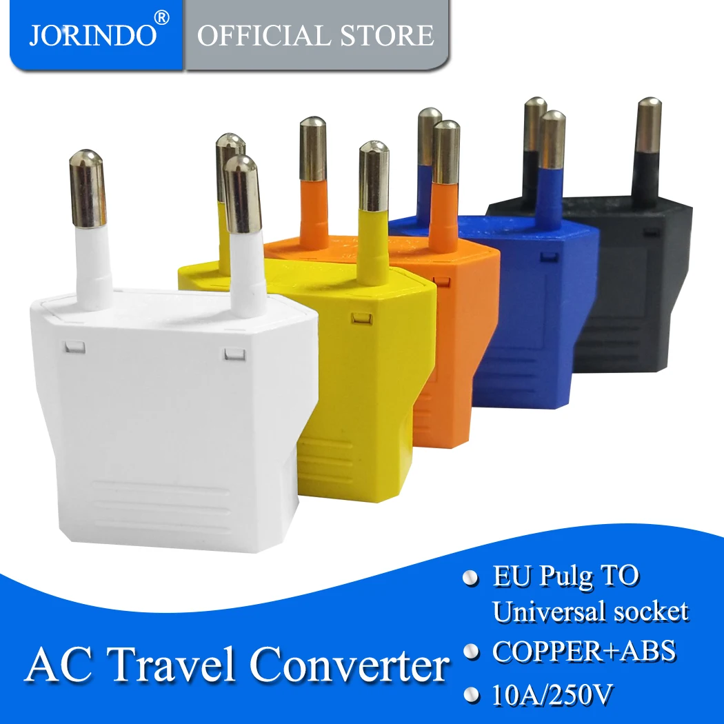 JORINDO EU European Plug Adapter American Japan US To EU Germany Euro Travel Adapter Electrical Plug Outlet AC Power Sockets