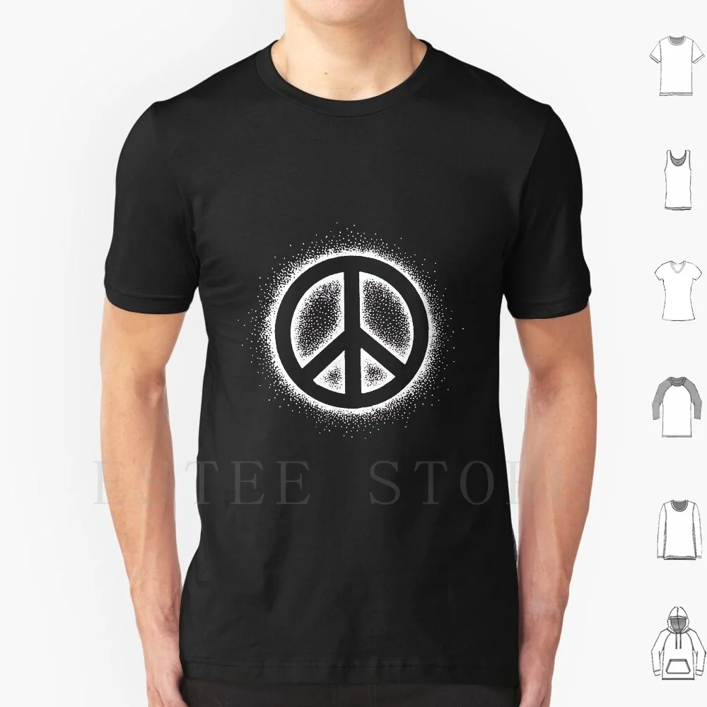 Peace-White T Shirt DIY Big Size 100% Cotton Peace Symbol World Humanitarian Activist Activism Logo Hippie Nuclear Disarmament