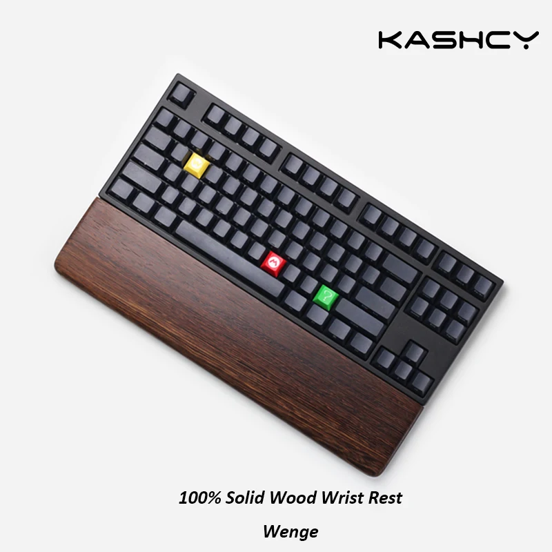 

Kashcy Solid Wooden Wenge Palm Rest For Ergonomic Gaming Mechanical Keyboard Wrist Support Pad ,60 87 104 108keys