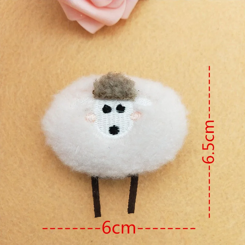 10Pcs/Lot Plush Cartoon Stuffed Sheep Penguin Patches Appliques For Baby Sock Sewing Accessories DIY Hair Clip Decoration