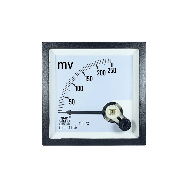 Voltímetro Yt72 DC millivolt, medidor de puntero be72 cp72, tamaño 68x68mm, dc50mv, 75mV, 100mV, 150mV, 200mV, 300mV, 500mv, 750mv