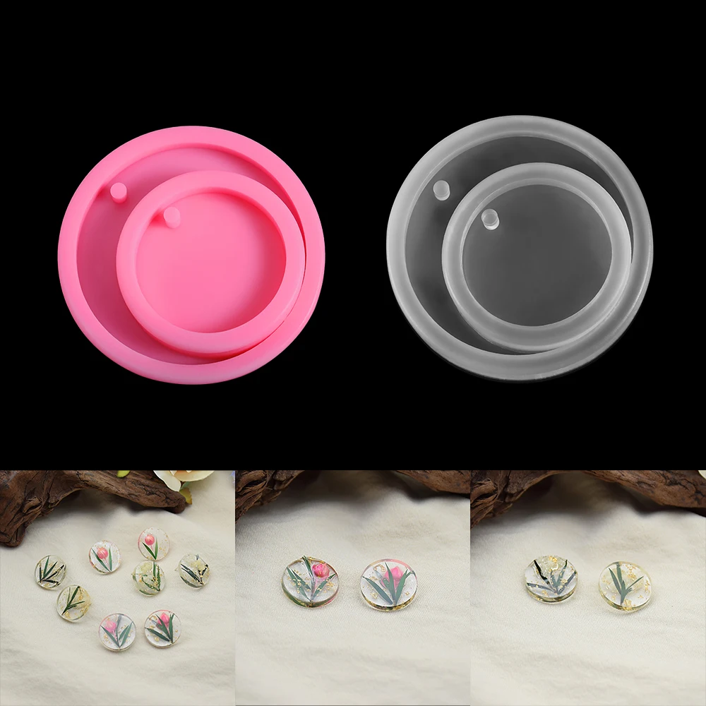 Silicone Round Shape Pendant Resin Mold DIY Dog Tag Keychain Resin Casting Mold for DIY  Jewelry Making Tool