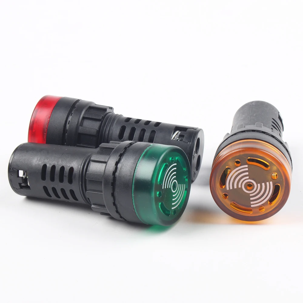 1pc 12V 24V 220V 22 ミリメートルフラッシュシグナルライトカラフルな AD16-22SM 赤色 Led アクティブブザー音アラームインジケータ赤緑黄
