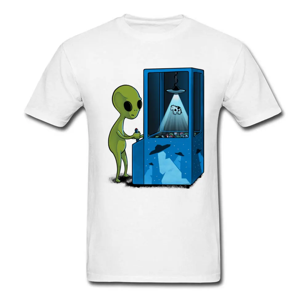 UFO Game O Neck T Shirts Black Popular Fashion Sweatshirt Cotton Fitness Alien Green Tshirt Men