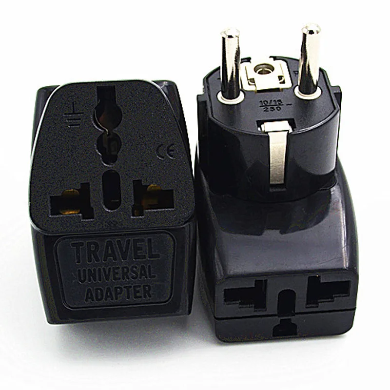 Wholesale CE 250v 16a India US UK AU swiss to eu Grounded Universal 2 in 1 Russia Germany french Schuko Plug Adapter Type E/F