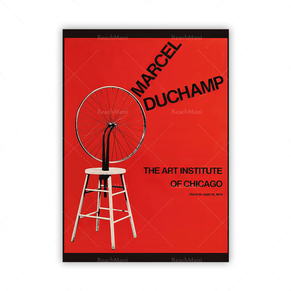 

Marcel Duchamp 1974 Chicago Exhibition Poster | Vintage Art Exhibition Poster