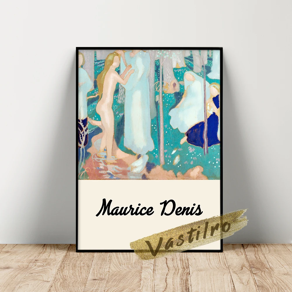 Maurice Denis Museum Exhibition Poster, Denis Springtime Oil Painting, Vintage Season Scenery Wall Art, Abstract Figure Prints