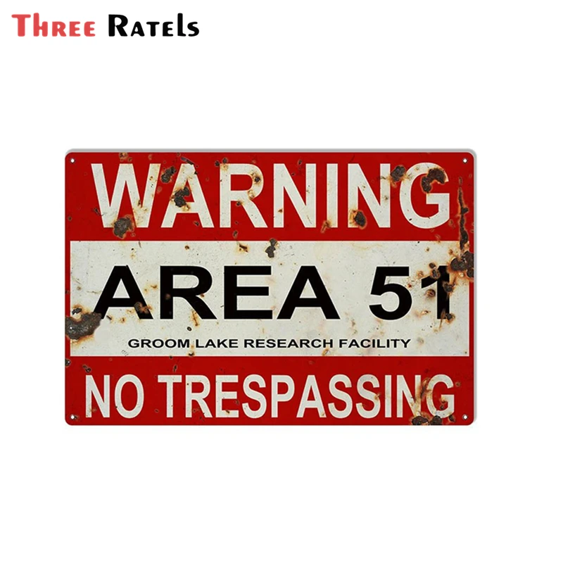 Three Ratels A177 For Area 51 No Trespassing Personality Surfboard Bumper Car Stickers Windows Cartoon Anime Laptop Decal