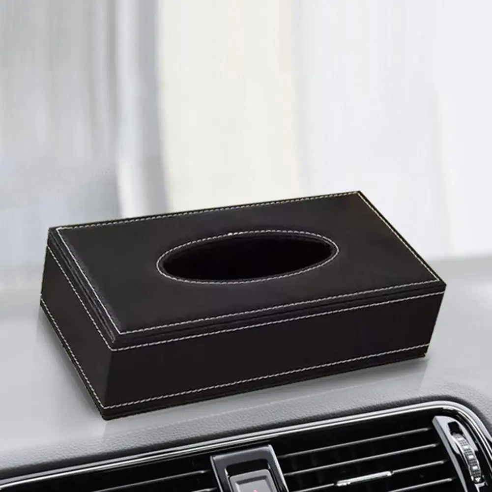 Car Tissue Box Cover Tissue Box Boxes holder PU Leather black Brown towel inside paper Block Type Accessories auto Decoration