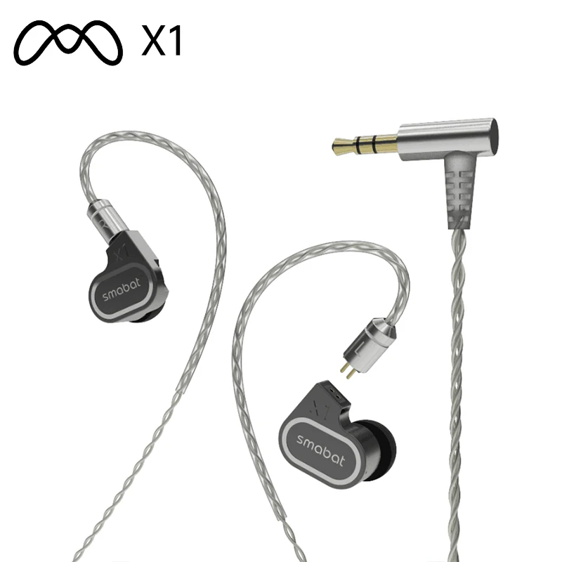 Smabat X1 In Ear Earphones HIFI Dual-Core Unit Bass And Treble Filter Acoustic Headset Earbuds