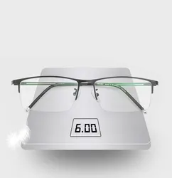 Reven Jate EJ8606 Spectacles Optical Fashion Titanium Eyeglasses Frame For Men Eyewear Half-rim Glasses with 2 Optional Colors