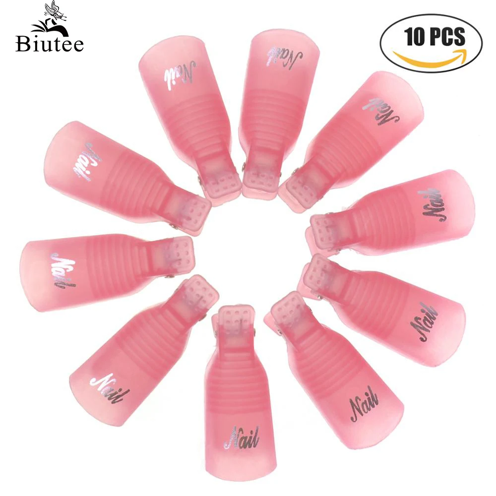 

Biutee 10 Pcs/Lot Remover Gel Polish Nail Art Soakers UV Nail Degreaser Polish Wrap Tool Nails Remover Soak Off Cap Clip Tools