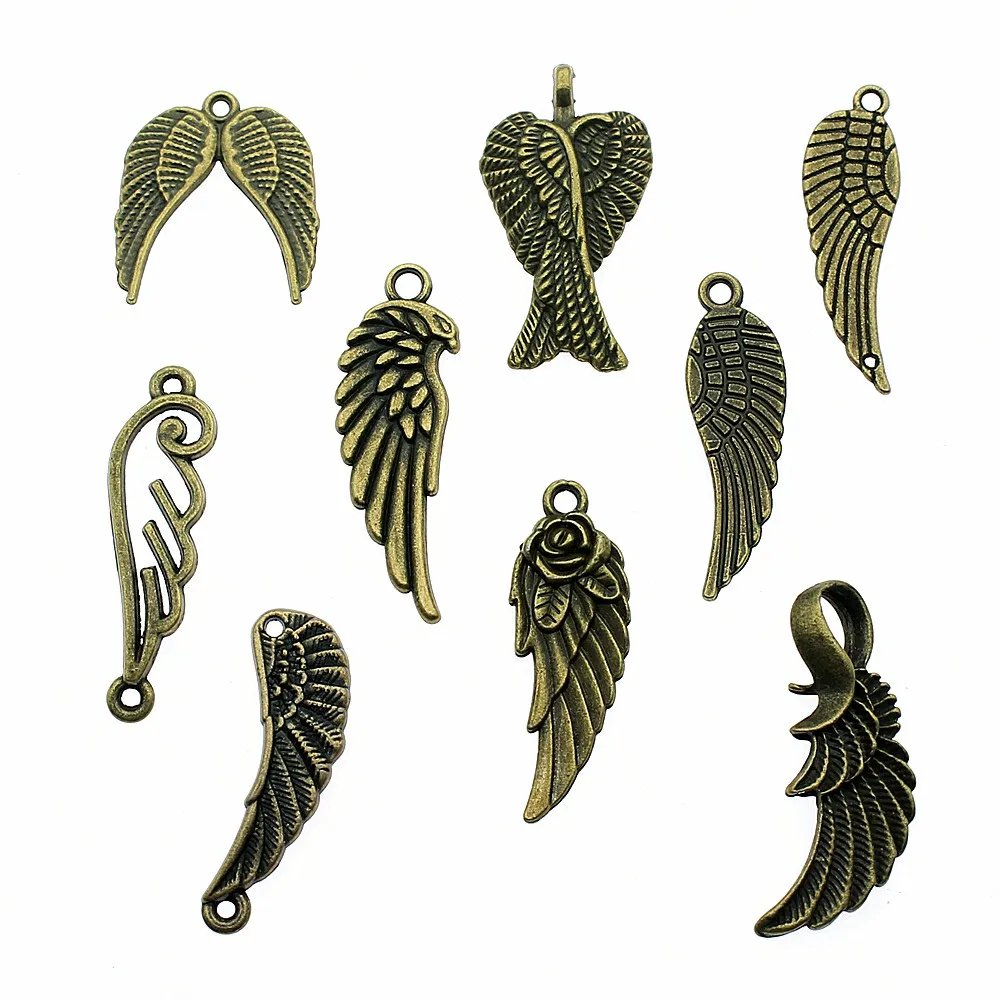 20pcs Charms Wing Antique Bronze Color Wing Charms For Jewelry Making Charms Wing Connector Jewelry Findings DIY