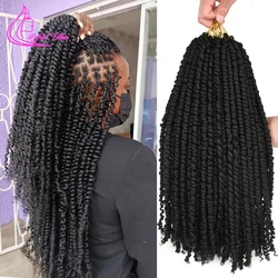 Pre Twisted Passion Twist Bomb Twist Crochet Hair sintetico Spring Twist Pre loop intrecciare l'estensione dei capelli per le donne 16 radici/pc