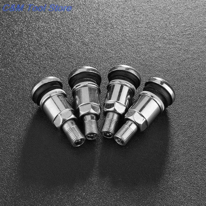 4Pcs Bolt-in Stainless Car Motorcycle Wheel Tyre Tire Valve Stems with Dust Caps