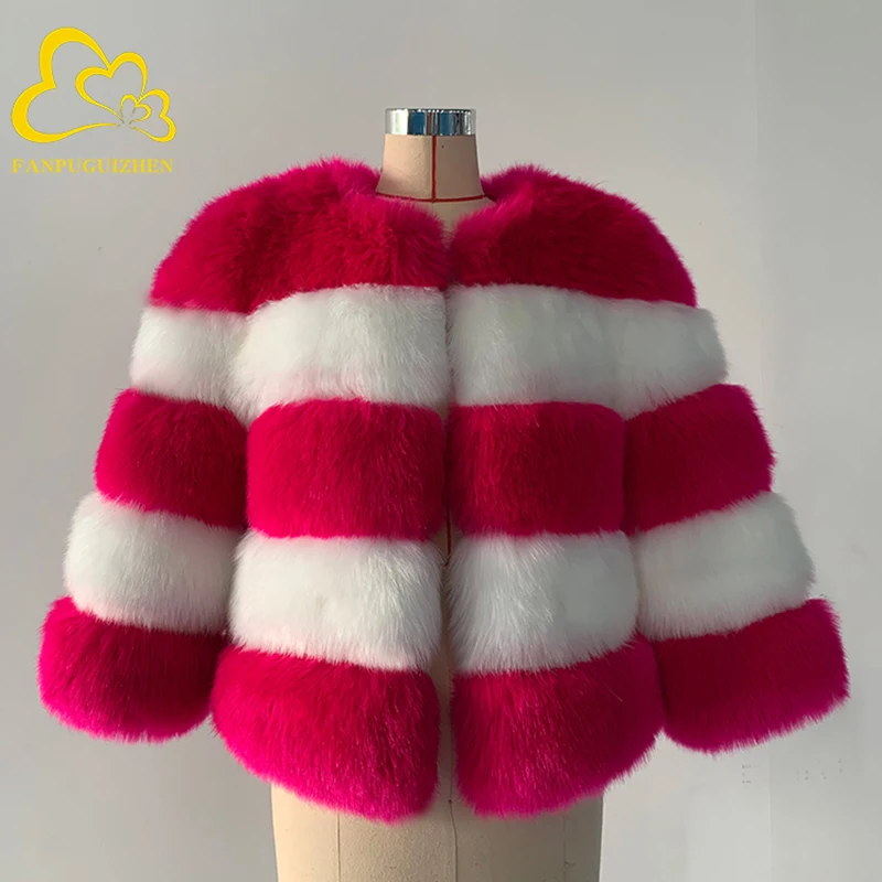 Elegant Faux Fur Coat for Women Autumn and Winter Warm Soft Faux Fur Jacket Female Plush Overcoat Casual Fur Coat