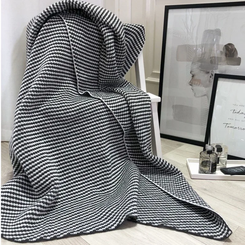 

Nordic Knitted Blanket Light Luxury Sofa Cover Office Siesta Shawl Blanket Leisure TV Nap Shawl Air Conditioning Blanket