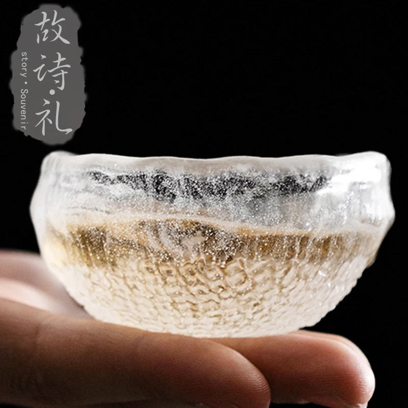 So the poem ceremony 】 wine glass cup ice crystal and irregular pure manual frozen burn masters cup sample tea cup