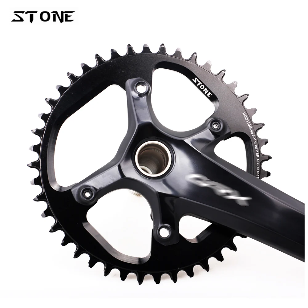 Stone CNC Circle plato de bicicleta individual, rueda de cadena de grava para GRX RX810 RX600, piezas de rueda de manivela de bicicleta de carretera, 34-60T, BCD110