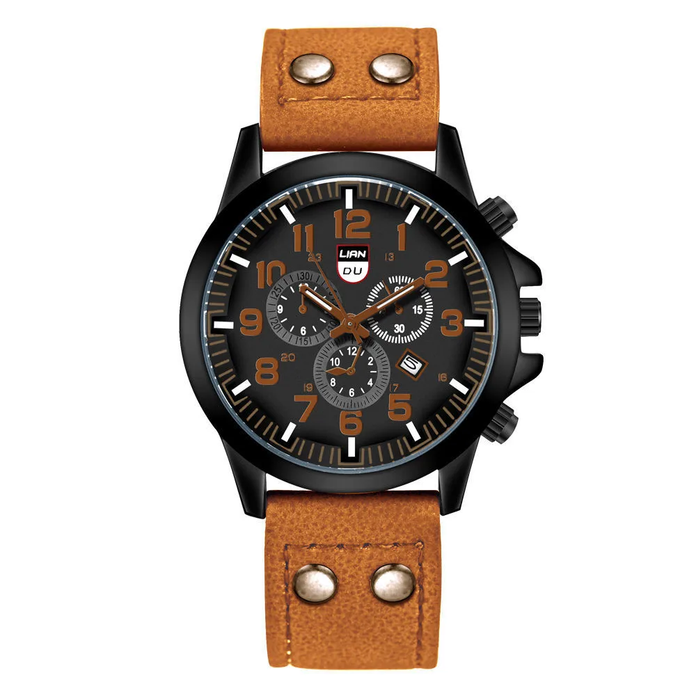 

Hot Fashion Casual Business Men's Quartz Fashion Belt Military Watch Student Sports Calendar Watch
